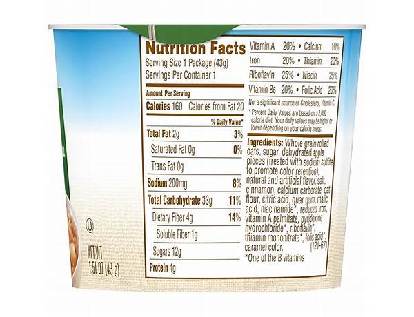 Original oat beverage food facts